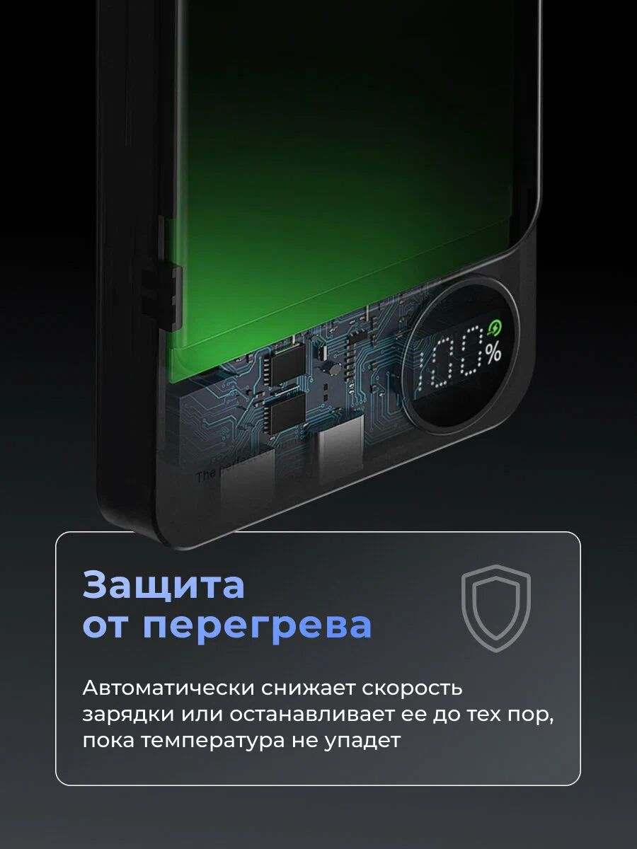 картинка Внешний беспроводной Power Bank с MagSafe Q9 20W 10000mah Black от магазина КомпьютерЦентр