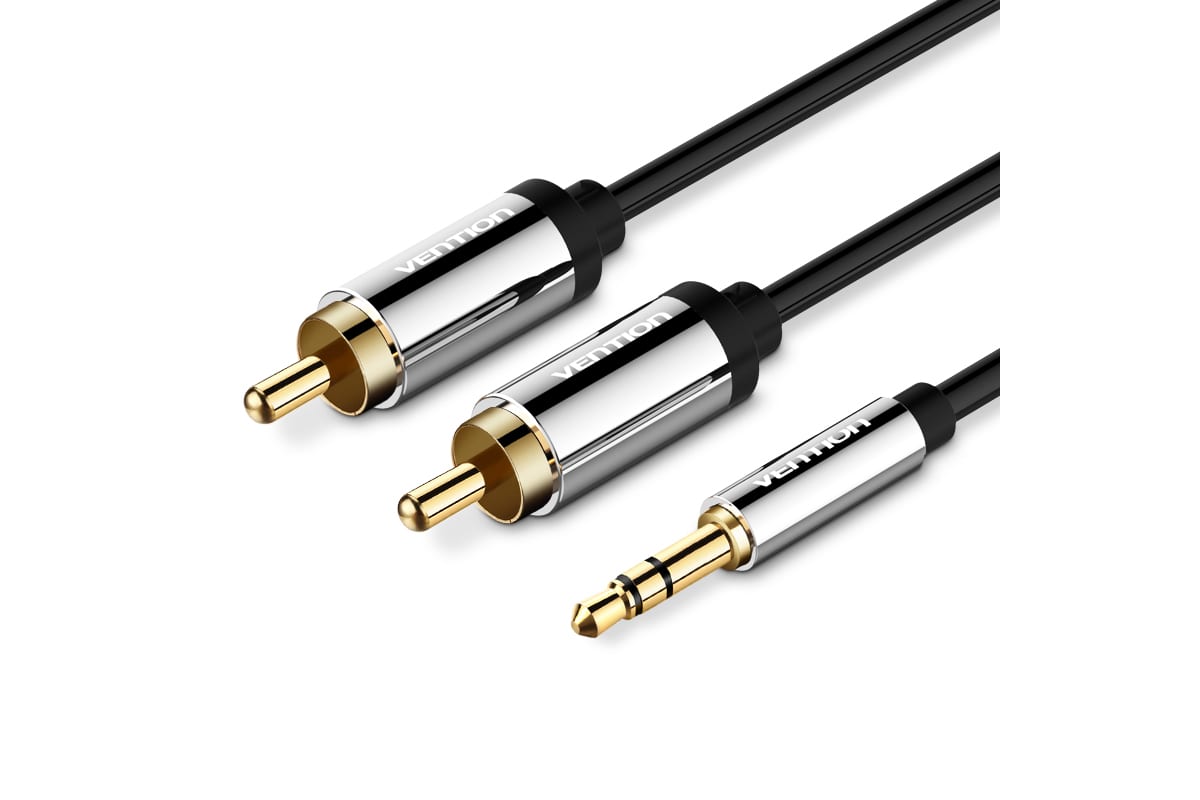 картинка Кабель аудио Vention Jack 3,5 mm M/ 2RCA M Черный (P550AC3000-S) от магазина КомпьютерЦентр