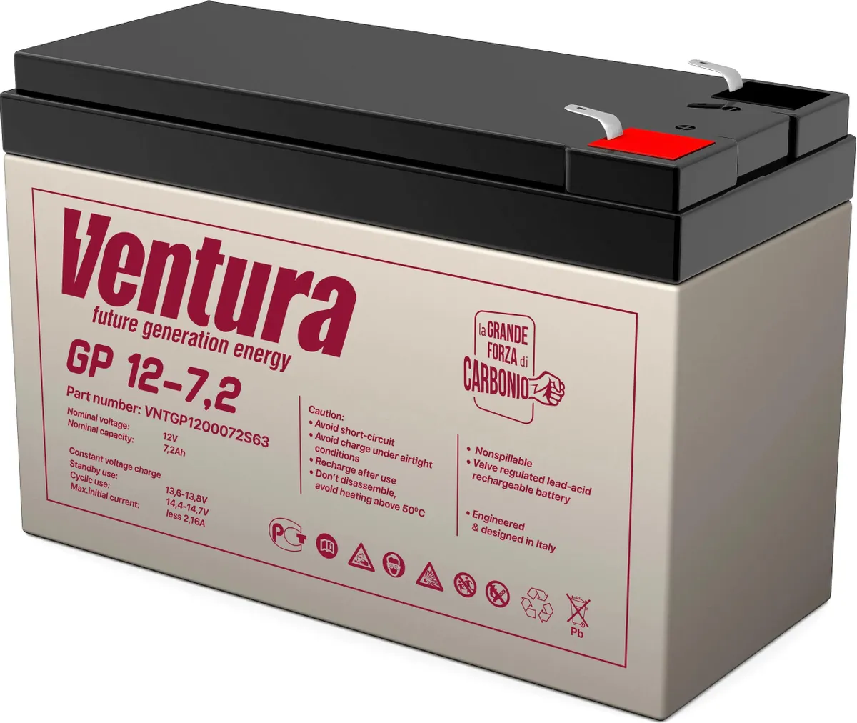 картинка Аккумулятор для ИБП Ventura 12V/ 7.2Ah GP12-7.2 от магазина КомпьютерЦентр