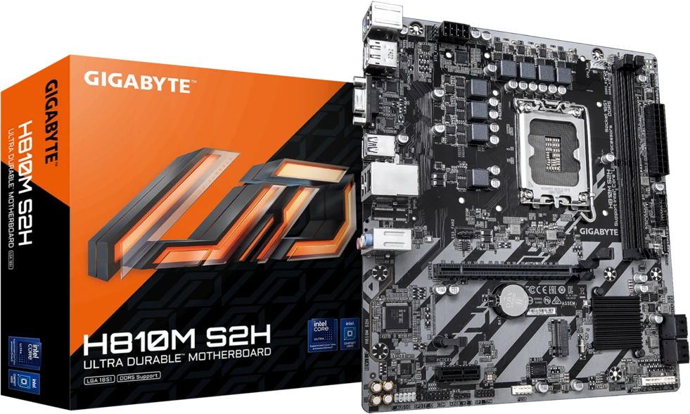 картинка Материнская плата Gigabyte H810M S2H, LGA1851, Intel H810, 2xDDR5, mATX от магазина КомпьютерЦентр