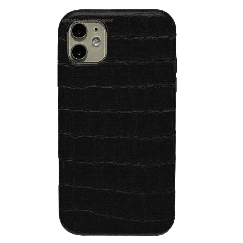 картинка Чехол Crocodile Leather Case for iPhone 12 mini Black (Copy) от магазина КомпьютерЦентр