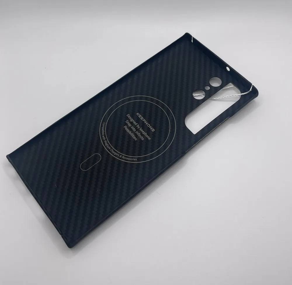 картинка Чехол-накладка KEEPHONE MagSnap KEVILAR на Samsung Galaxy S22 Ultra, черный от магазина КомпьютерЦентр