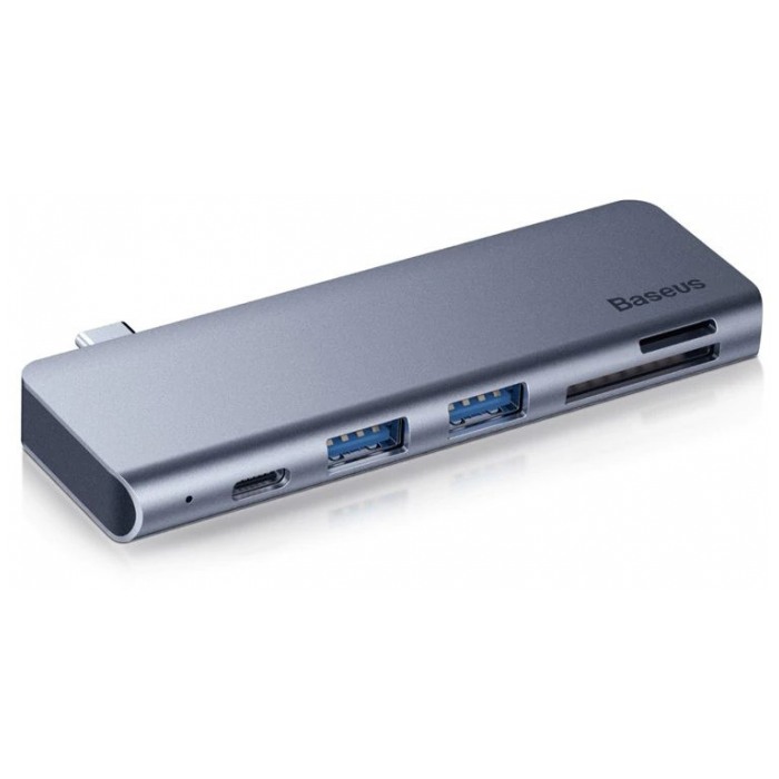 картинка HUB USB Baseus Harmonica 5-in-1 HUB 2USB/ MicroSD/ SD/ Type-C CAHUB-K0G Gray (CAHUB-K0G) от магазина КомпьютерЦентр