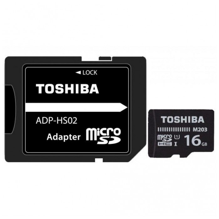картинка Карта памяти Toshiba 16Gb microSDHC M203 Class 10 + SD Adapter (THN-M203K0160EA) от магазина КомпьютерЦентр