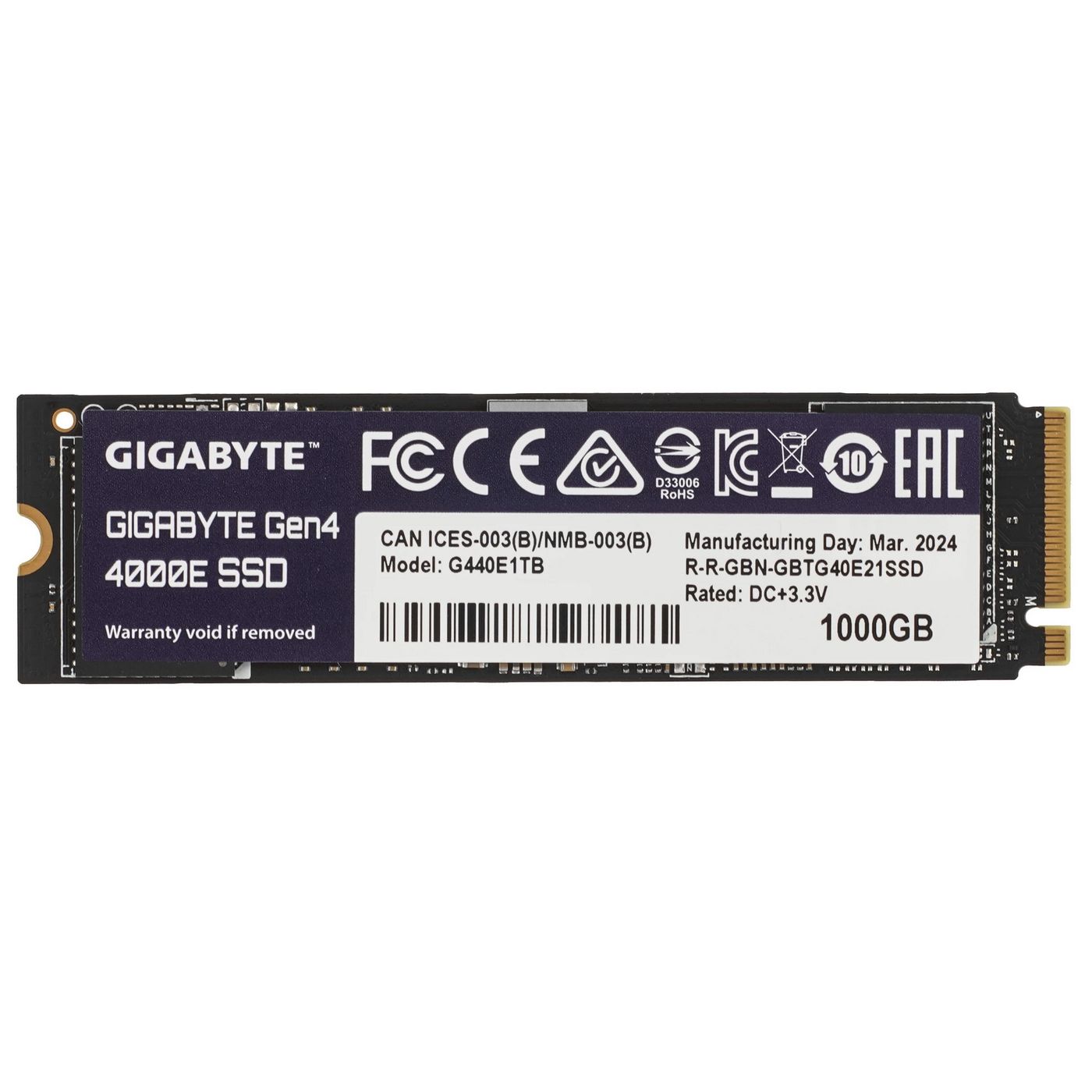картинка SSD накопитель 1Tb Gigabyte PCI-E x4 G440E1Tb M.2 2280 Gen4 4000E, NVMe 1.4, 3D NAND, RTL от магазина КомпьютерЦентр