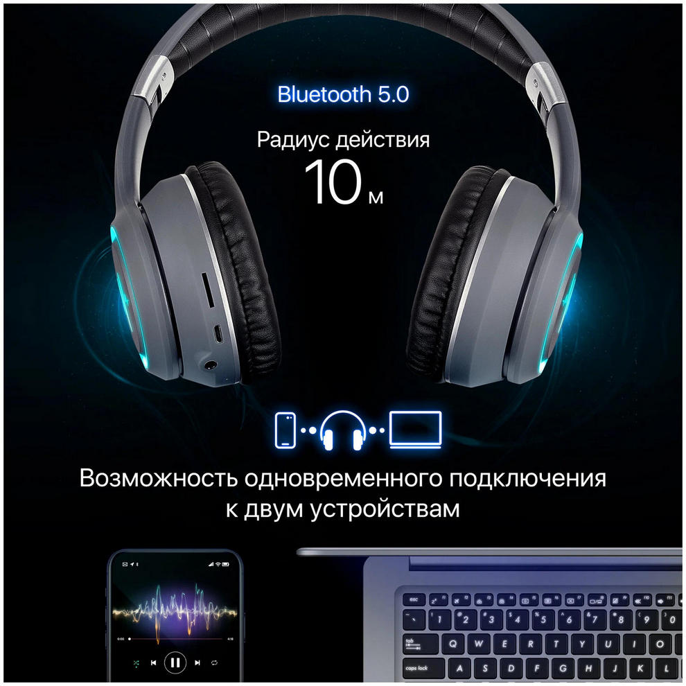 картинка Bluetooth гарнитура Defender Freemotion B571 Gray Мониторные (63571) от магазина КомпьютерЦентр