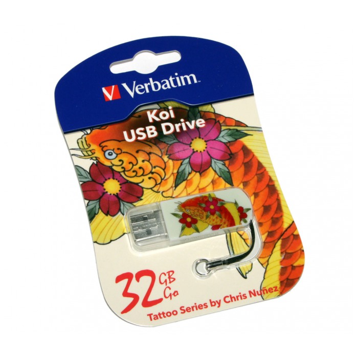 картинка Флешка USB Verbatim 32Gb Mini Tattoo Koi (49897) от магазина КомпьютерЦентр