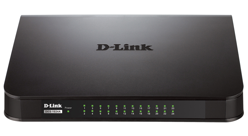 картинка Switch 24-port D-Link DES-1024A/ E1B 24x100Mb неуправляемый от магазина КомпьютерЦентр