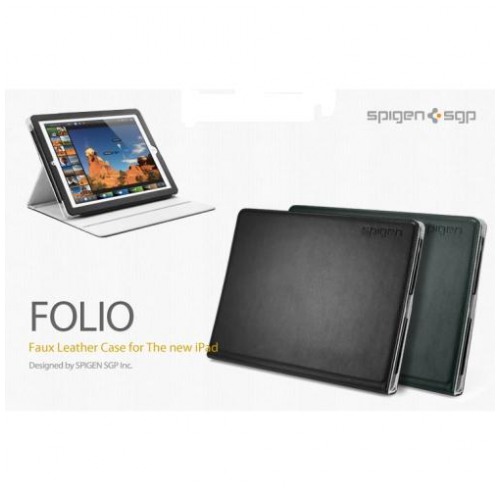 картинка Чехол SGP Leather Case Folio Series Black for New iPad/ iPad 2 (SGP08846) от магазина КомпьютерЦентр