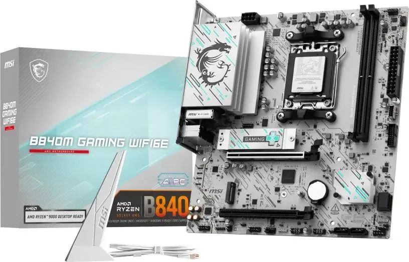 картинка Материнская плата MSI B840M GAMING PLUS WIFI6E Socket AM5 AMD B840 4xDDR5 mATX AC`97 8ch(7.1) 2.5Gg от магазина КомпьютерЦентр