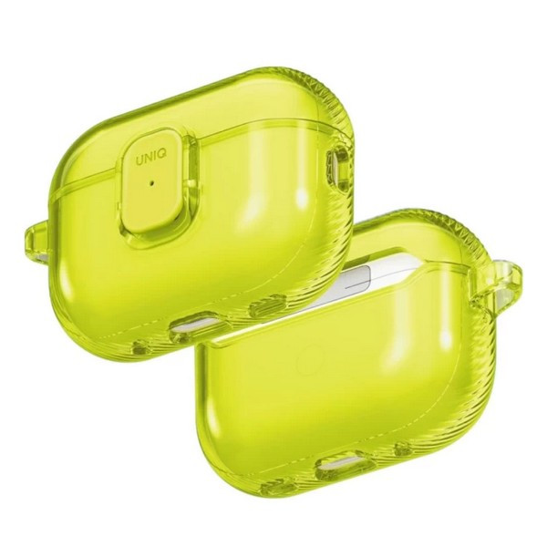 картинка Чехол Uniq Glase PRO TPU Lock Light Lime для AirPods Pro 3, зеленый лайм от магазина КомпьютерЦентр