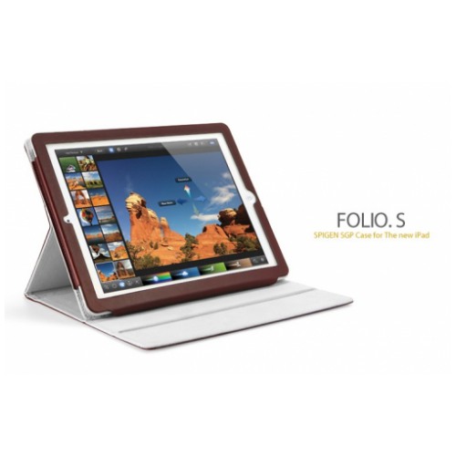 картинка Чехол SGP Leather Case Folio S Series Dark Brown for New iPad/ iPad 2 (SGP08845) от магазина КомпьютерЦентр