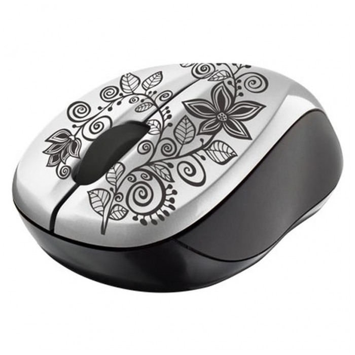 картинка Мышка Trust Vivy Wireless mini Mouse White Flower (17868) от магазина КомпьютерЦентр