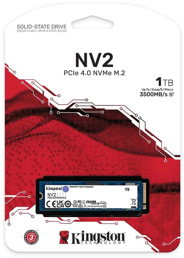 картинка SSD накопитель 1 Тб Kingston NV2 PCI-Ex4 Gen4 M.2 2280 (SNV2S/ 1000G) от магазина КомпьютерЦентр