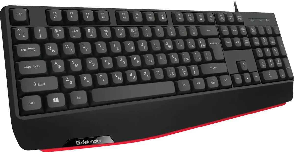 картинка Клавиатура Defender Atom HB-546 проводная, USB, чёрный (45546) от магазина КомпьютерЦентр