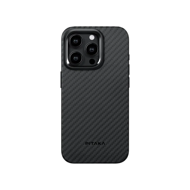 картинка Усиленный чехол PITAKA MagEZ Pro 4 для iPhone 15 Pro MAX 6.7'', черный/ серый (Black/ Grey Twill) 1500D от магазина КомпьютерЦентр