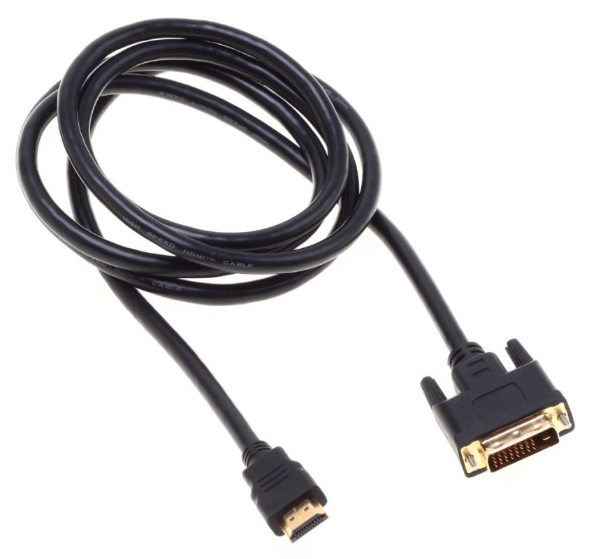 картинка Buro HDMI (m)/ DVI-D (Dual Link) (m) 1.8м. 485562 позолоч.конт. черный от магазина КомпьютерЦентр