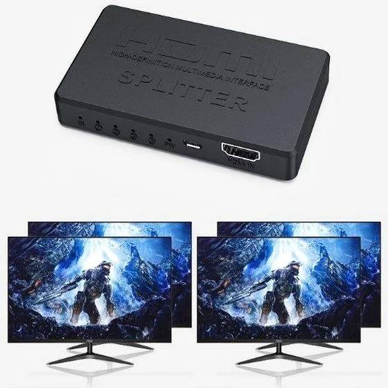 картинка HDMI сплиттер 1 на 4 c поддержкой 2К-4К , активный от магазина КомпьютерЦентр