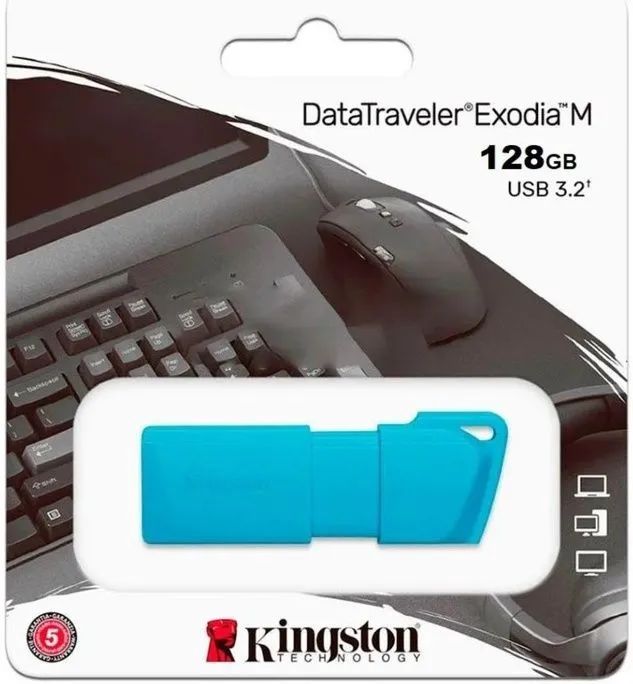картинка USB3.2 накопитель 128Gb Kingston DataTraveler Exodia M синий (KC-U2L128N-7LB) от магазина КомпьютерЦентр
