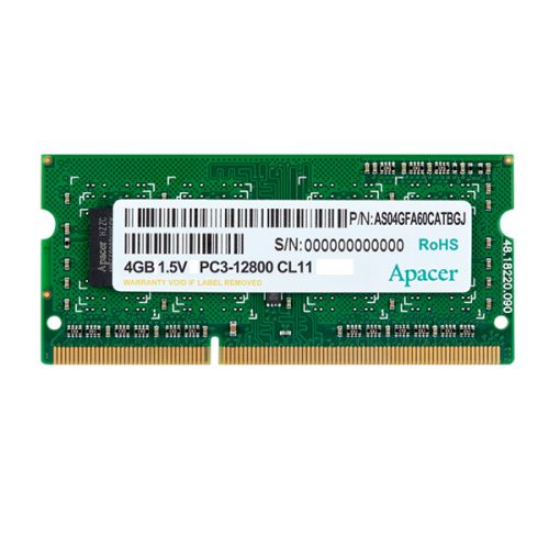 картинка SO-DIMM DDR3 4Gb 1600MHz PC3-12800 Apacer (DS.04G2K.KAM) от магазина КомпьютерЦентр