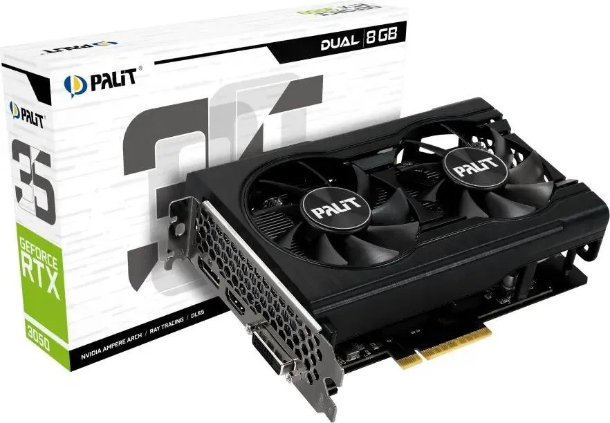 картинка Видеокарта 8Gb GDDR6 GeForce RTX 3050 DUAL V1 Palit (NE63050018P1-1070D V1) от магазина КомпьютерЦентр
