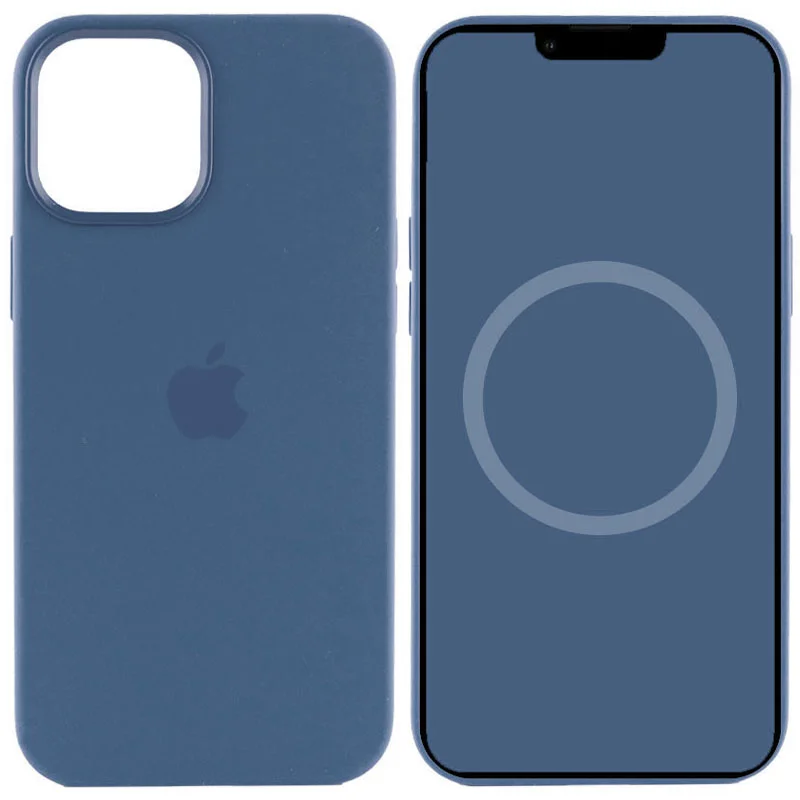 картинка Чехол Silicone case Full with MagSafe (Animation) for iPhone 15 Pro Max, Winter Blue от магазина КомпьютерЦентр