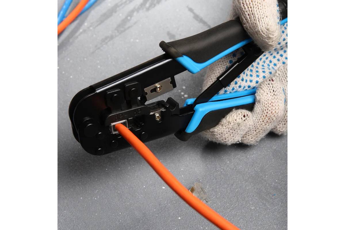 картинка Инструмент обжимной PROconnect (12-3432-6) для RJ-45/ RJ-12/ RJ-11 черный/ синий от магазина КомпьютерЦентр
