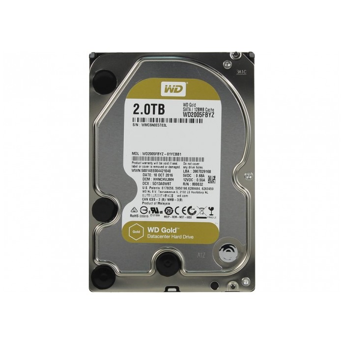 картинка Жесткий диск Western Digital 2Tb 3.5″ 7200rpm 128Mb Gold SATAIII  (WD2005FBYZ) от магазина КомпьютерЦентр