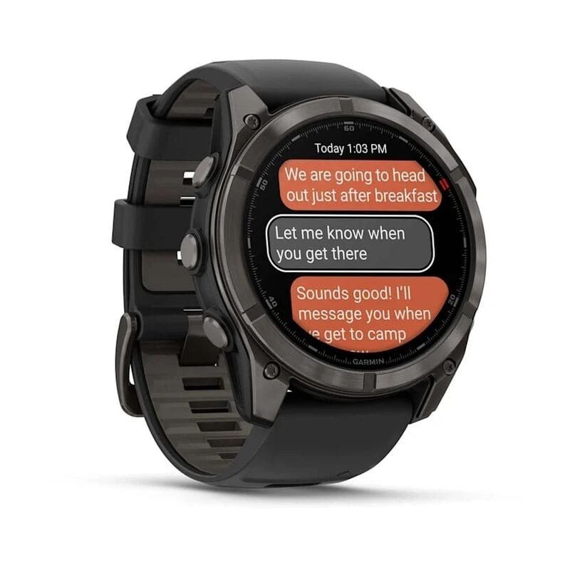 картинка Смарт-часы Garmin Fenix 8 PRO Amоled Sаpphire 51 mm Саrbon Gray DLC with Вlaсk/ Pеbblе Grаy Silicone Bаnd Amoled от магазина КомпьютерЦентр