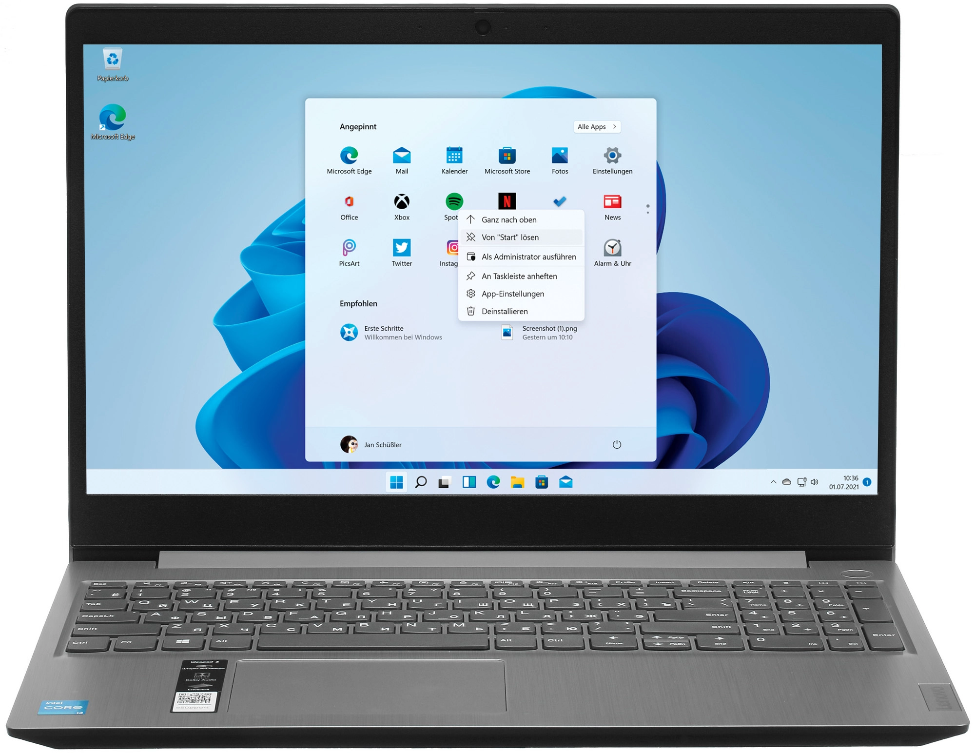 картинка Ноутбук Lenovo IdeaPad 3 15ITL05 Gray (81X800BGRK) от магазина КомпьютерЦентр