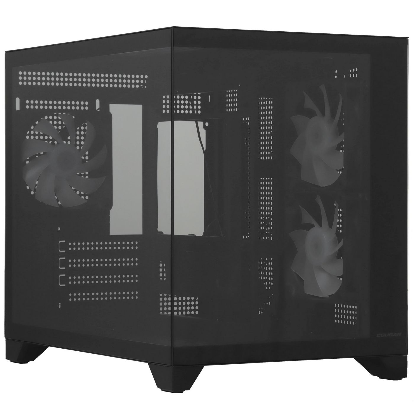 картинка Корпус Cougar FV150 Mini RGB Mini-tower, Black, 3x120mm RGB fan, 2xUSB 3.0, Type-C, no PSU от магазина КомпьютерЦентр