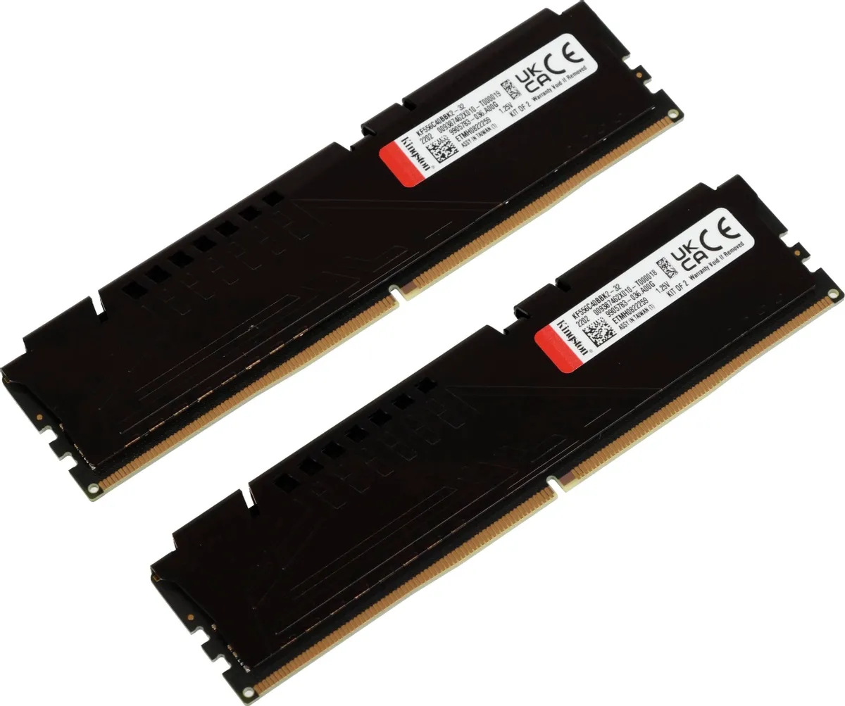 картинка DIMM DDR5 32Gb (2x16Gb) 5600MHz PC5-44800 Kingston Fury Beast Ret (KF556C40BBK2-32) от магазина КомпьютерЦентр
