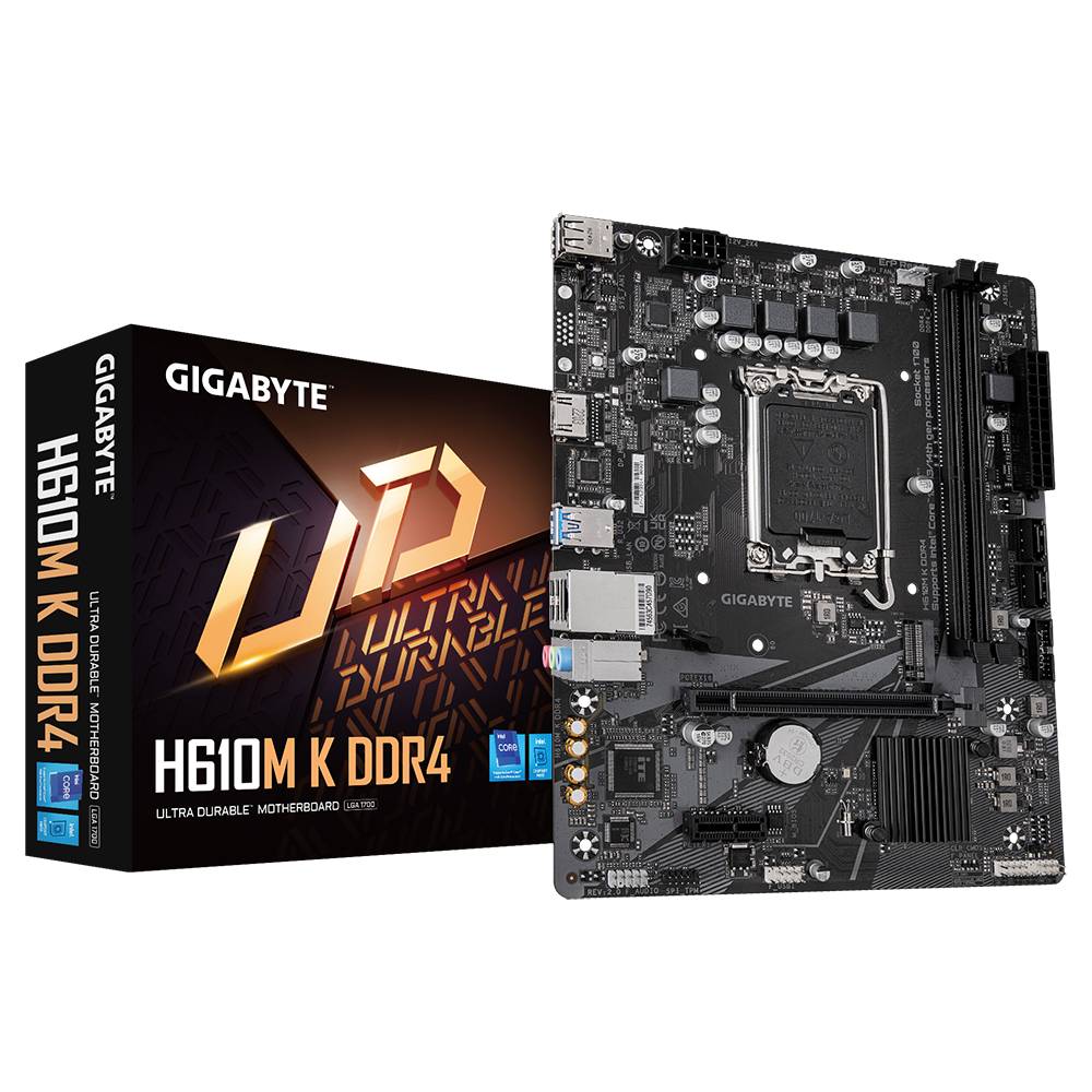 картинка Материнская плата Gigabyte H610M K DDR4 V2.0, LGA 1700, Micro-ATX от магазина КомпьютерЦентр