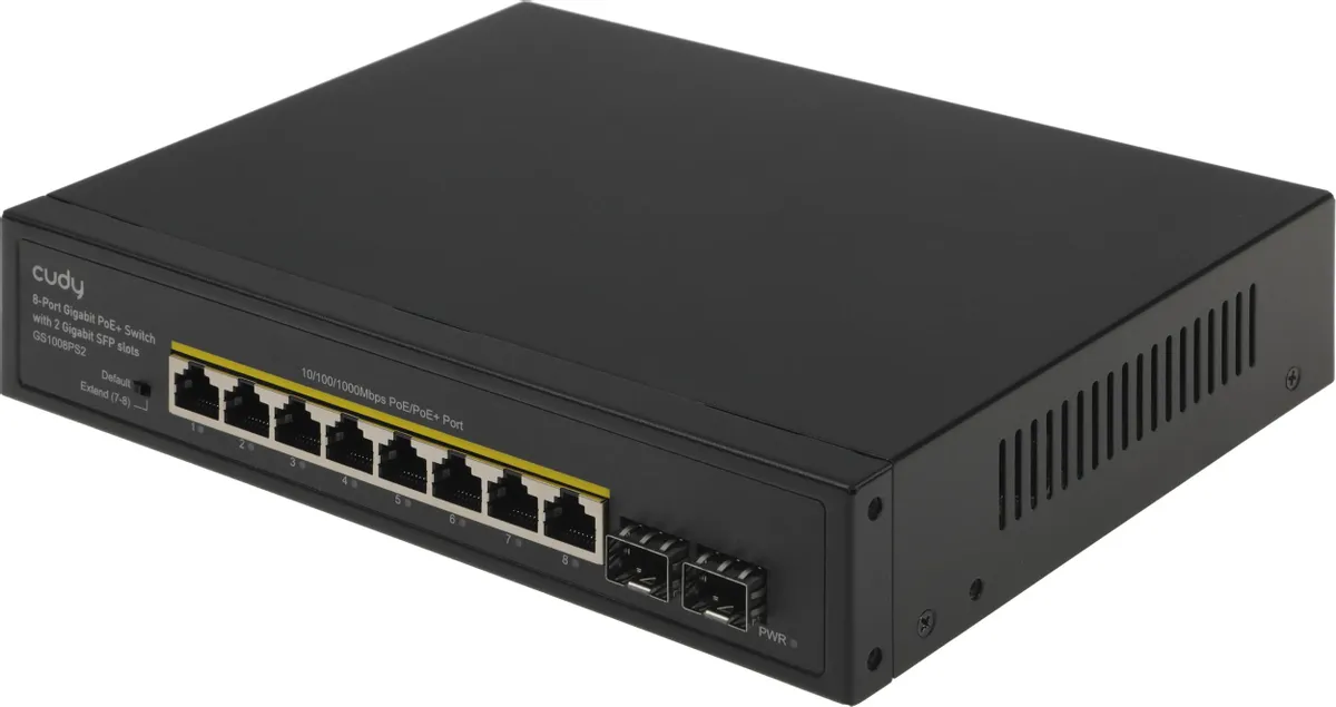 картинка Switch 8-port Cudy GS1008PS2 (L2) 8x1 Гбит/ с 2SFP 8PoE+ 120W неуправляемый от магазина КомпьютерЦентр