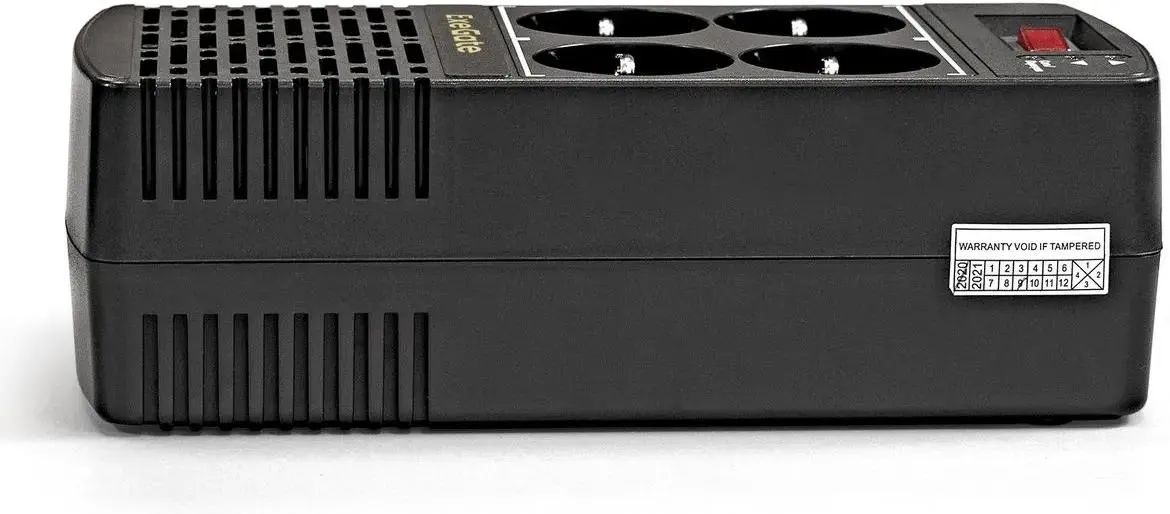 картинка Стабилизатор напряжения ExeGate EP285940RUS Power AD5000-1200 (1200VA/ 600W, диапазон 150...280В, 4 евророзетки) от магазина КомпьютерЦентр