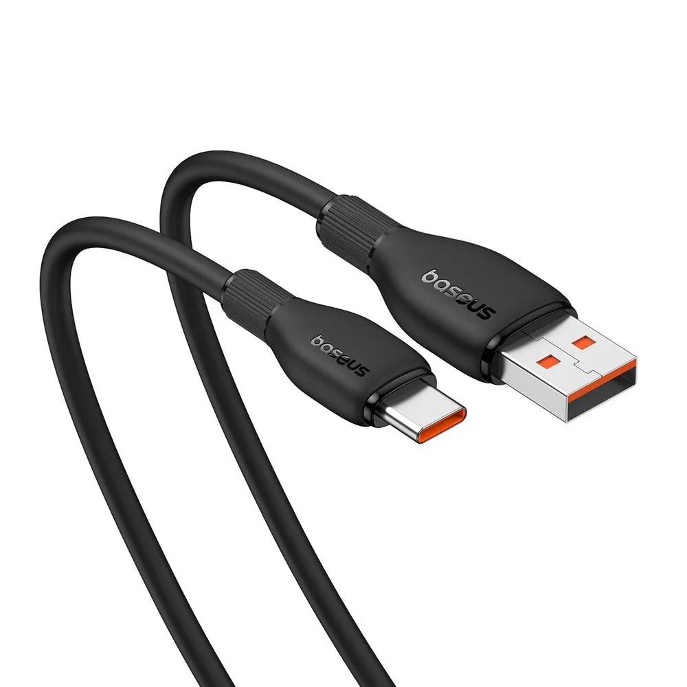 картинка Кабель Baseus Pudding Series Fast Charging Cable USB to Type-C 100W 1.2m Black от магазина КомпьютерЦентр
