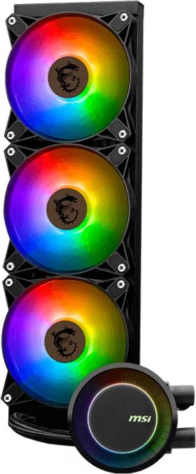 картинка Жидкостная система охлаждения MSI MAG CoreLiquid E360, 3x ARGB Fan, Color Box, LGA1700, AM5 (306-7ZW6E17-C24) от магазина КомпьютерЦентр
