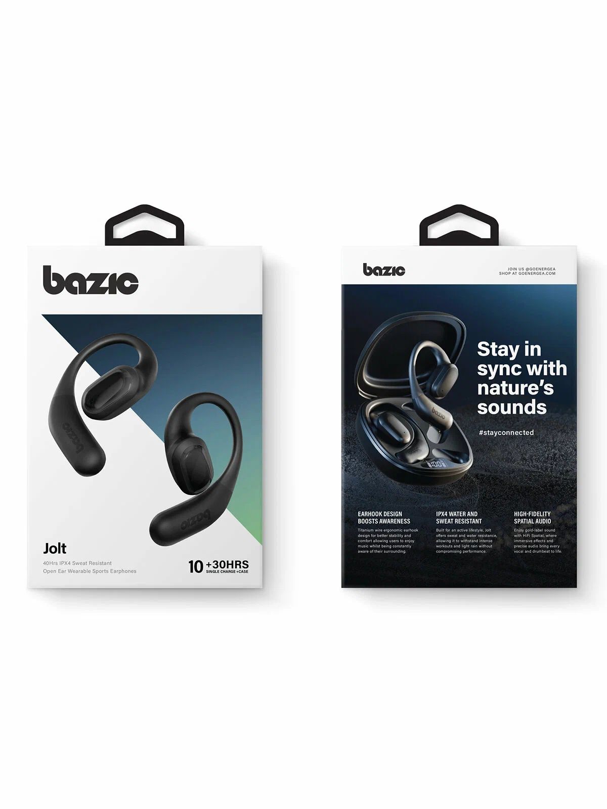 картинка Наушники Energea Bazic GoSound JOLT Bluetooth OWS with Battery display Black от магазина КомпьютерЦентр