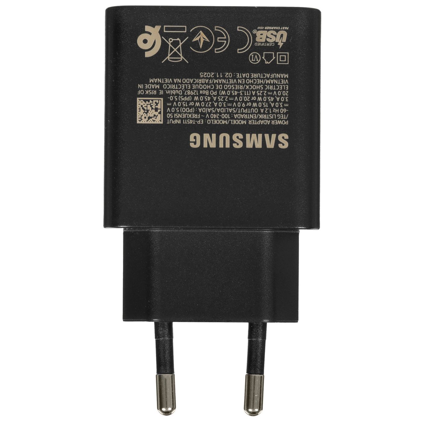 картинка Сетевое зарядное устройство Samsung 45W (EP-T4511XBEGWW) USB Type-C порт, кабель USB Type-C в комплекте, черное от магазина КомпьютерЦентр