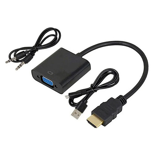 картинка Адаптер HDMI to VGA DeTech с доп.питанием и аудиовыходом от магазина КомпьютерЦентр