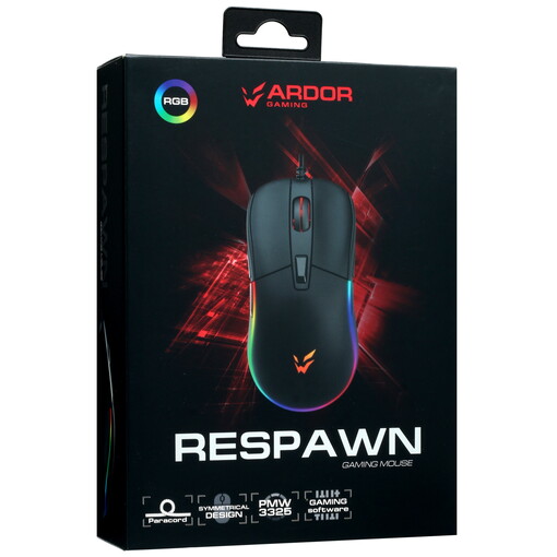 картинка Мышка проводная ARDOR GAMING Respawn (ARD-RS3325-BK) 10000dpi, PMW3325, RGB Black от магазина КомпьютерЦентр