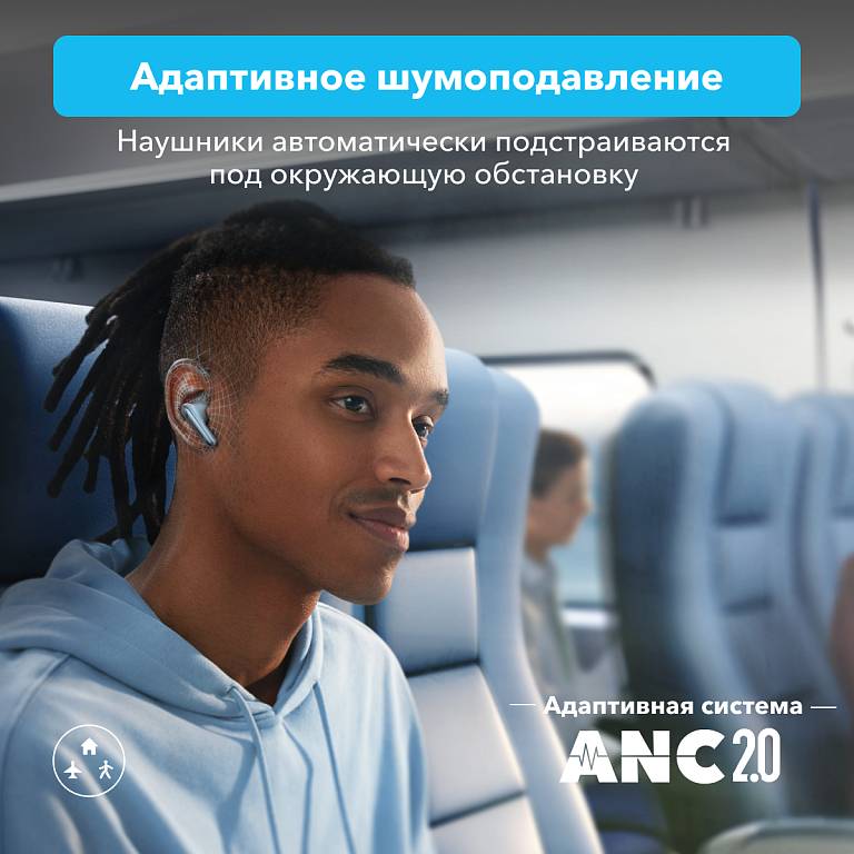 картинка Bluetooth гарнитура Anker Soundcore Liberty 4 NC A3947 light blue от магазина КомпьютерЦентр