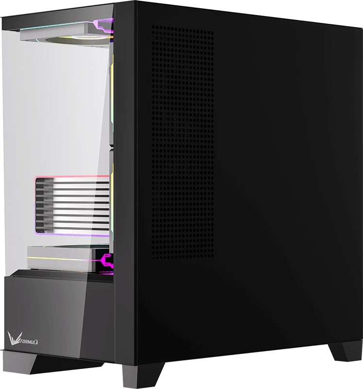 картинка Корпус Formula Crystal Z1M Plus FR, черный, без БП, mATX, PSU CRYSTAL Z1M + FR от магазина КомпьютерЦентр
