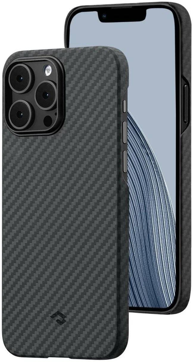 картинка Усиленный чехол PITAKA MagEZ Case Pro 3 для iPhone 14 Pro MAX 6.7'', черный/ серый (Black/ Grey Twill) 1500D от магазина КомпьютерЦентр