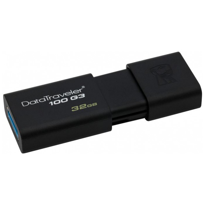 картинка Флешка USB Kingston 32Gb DataTraveler100 G3 Black (DT100G3/32GB) от магазина КомпьютерЦентр