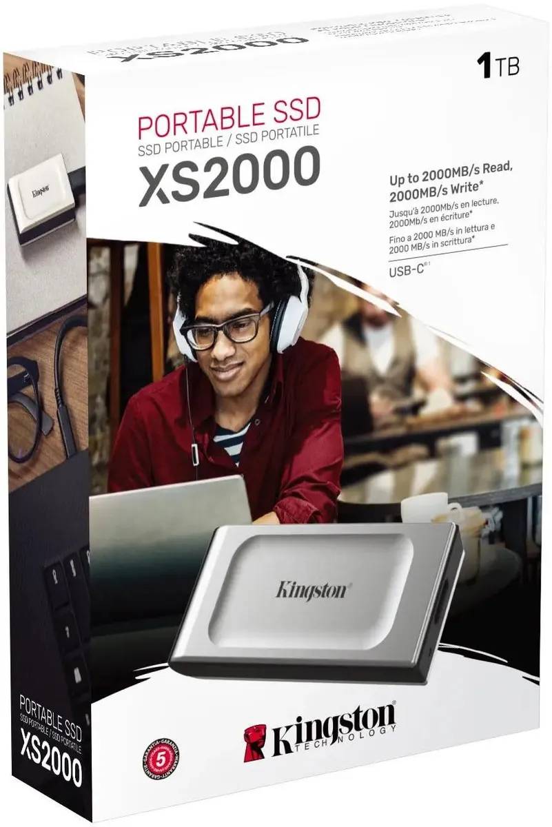 картинка SSD внешний 1Tb Kingston USB-C 1.8'' SXS2000/ 1000G Gray от магазина КомпьютерЦентр