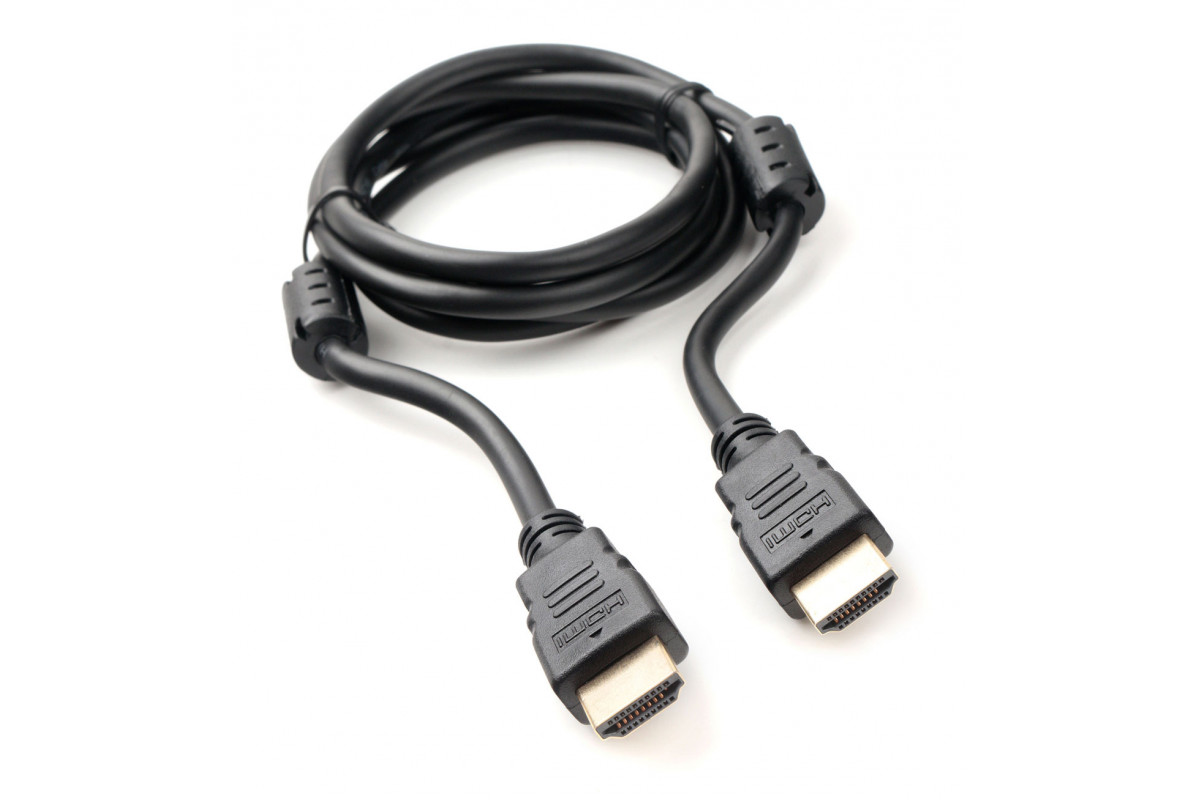 картинка Кабель HDMI Cablexpert CCF2-HDMI4-5, 1,5м, v2.0, 19M/ 19M, черный, позол.разъемы, экран, 2 ферр кольца, пакет от магазина КомпьютерЦентр