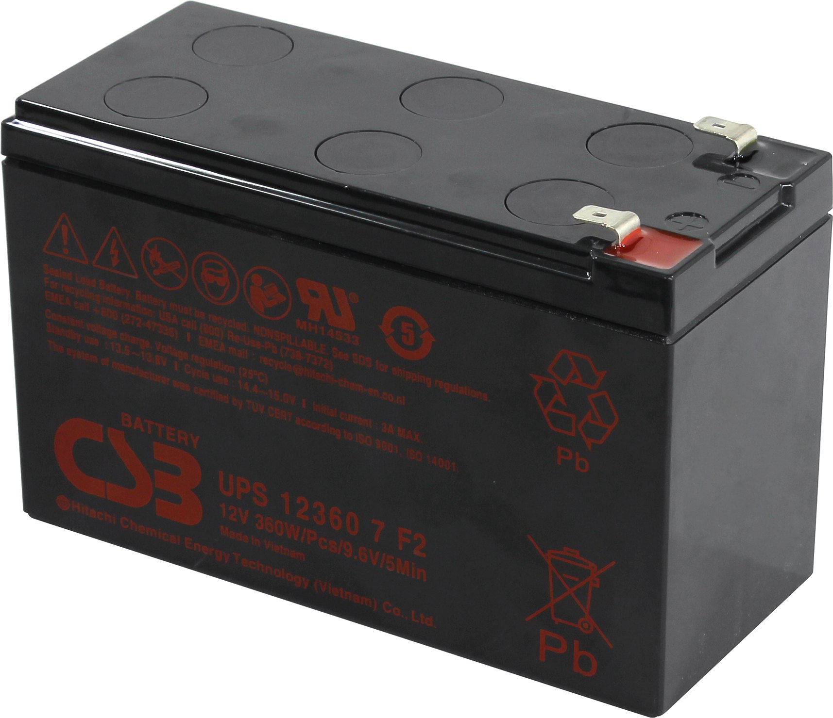 картинка Аккумулятор для ИБП CSB 12B 7.5Ач UPS12360 7 F2 от магазина КомпьютерЦентр