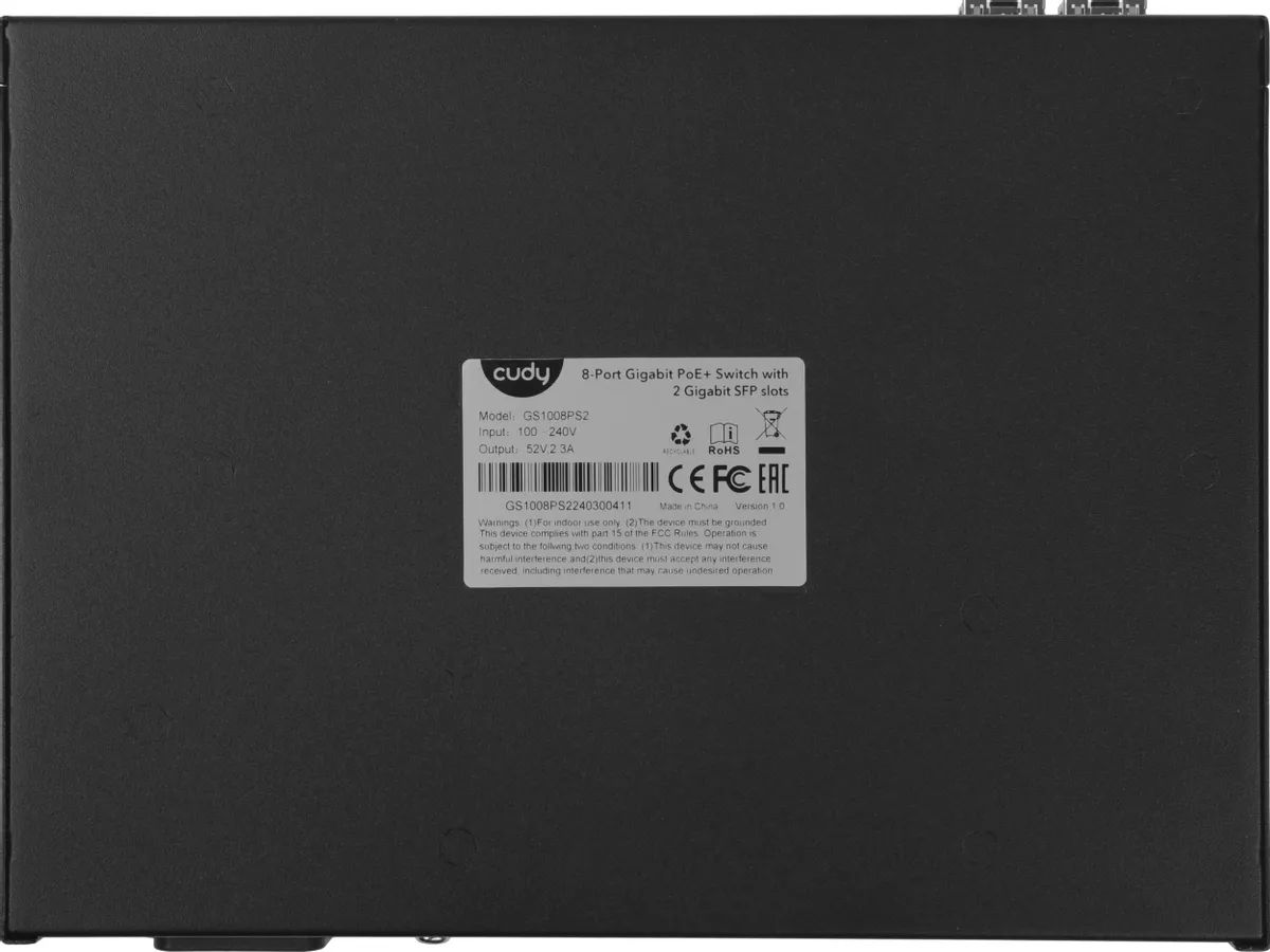 картинка Switch 8-port Cudy GS1008PS2 (L2) 8x1 Гбит/ с 2SFP 8PoE+ 120W неуправляемый от магазина КомпьютерЦентр
