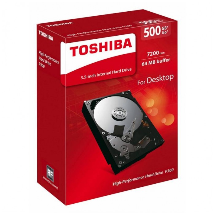 картинка Жесткий диск Toshiba 500Gb 3.5″ P300 7200 rpm 64 Mb cache SATAIII (HDWD105EZSTA) от магазина КомпьютерЦентр